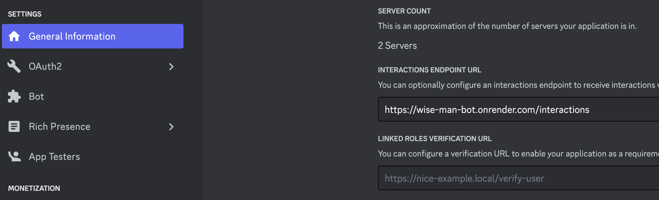 Discord Interactions Url